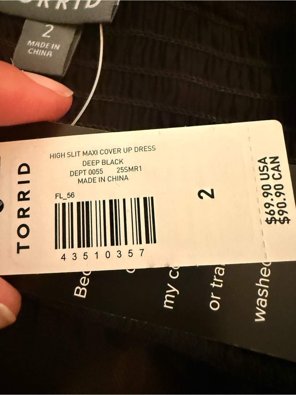 torrid Black Maxi Cover Up Dress with Spaghetti Straps - Picture 5 of 5